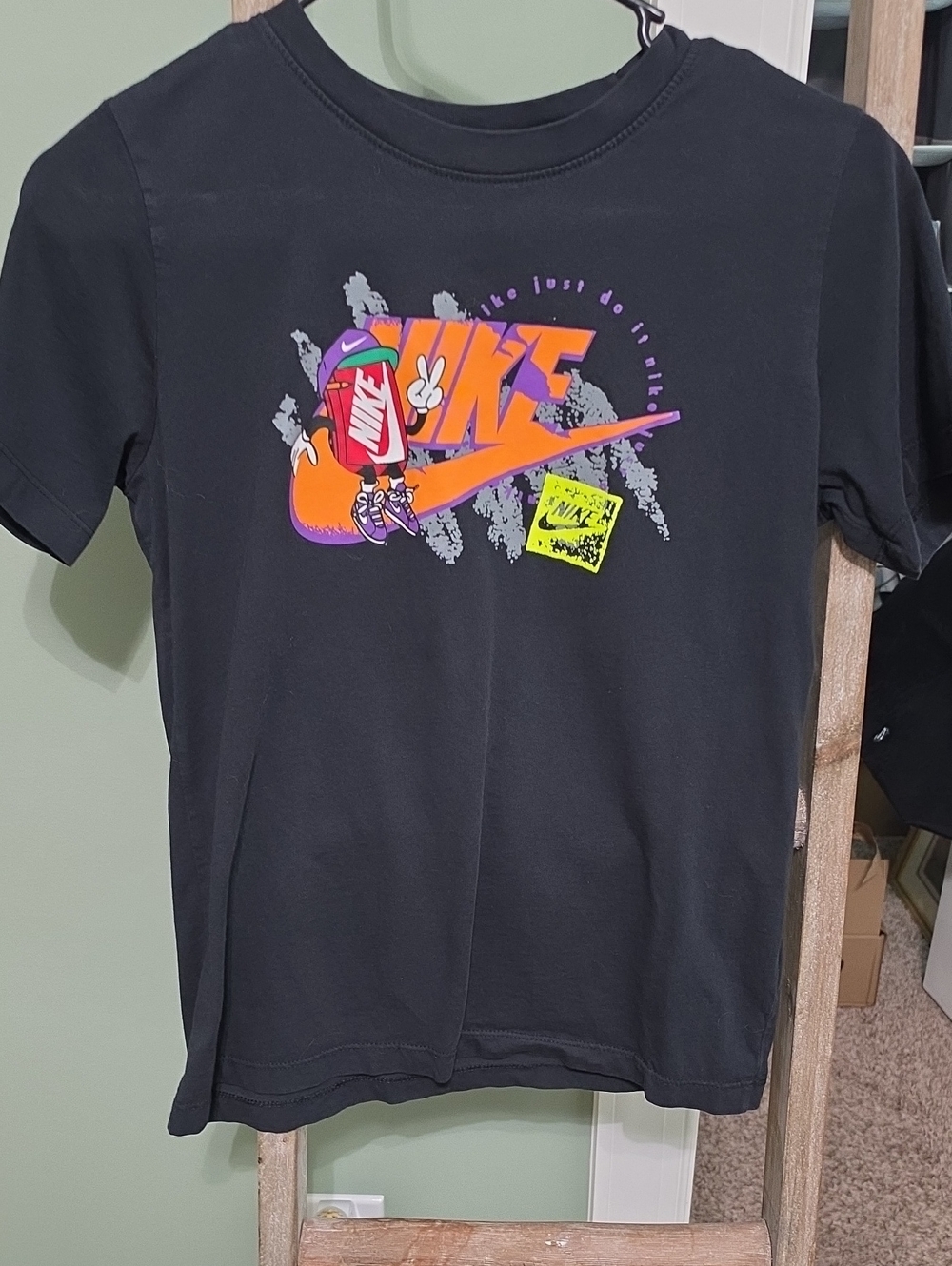 Nike Black Short Sleeve Tee with Neon Graphic